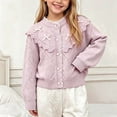 thumbnail image 2 of asjyhkr Toddler Clothes Girls Fall Sweaters Kids Soft Comfy Button down Shirts Casual Long Sleeve Cardigan Tops(8-9 Years,Hot Pink), 2 of 7