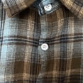 thumbnail image 5 of TKKCS Mens Long Sleeve Plaid Button Down Shirts- Casual Midweight Layering Turn Down Collar Flannel Jacket Shirt Brown Size S, 5 of 8