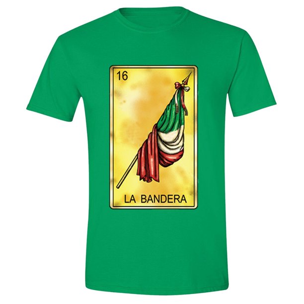 XtraFly Apparel Men's La Bandera Loteria 16 Tshirt Chicano Mexico Flag