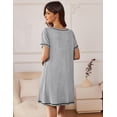 thumbnail image 5 of Ekouaer Nightgowns for Women 2 Pack Night Gowns Short Sleeve Sleepshirts Pullover Nightshirts Soft Sleepwear, 5 of 6