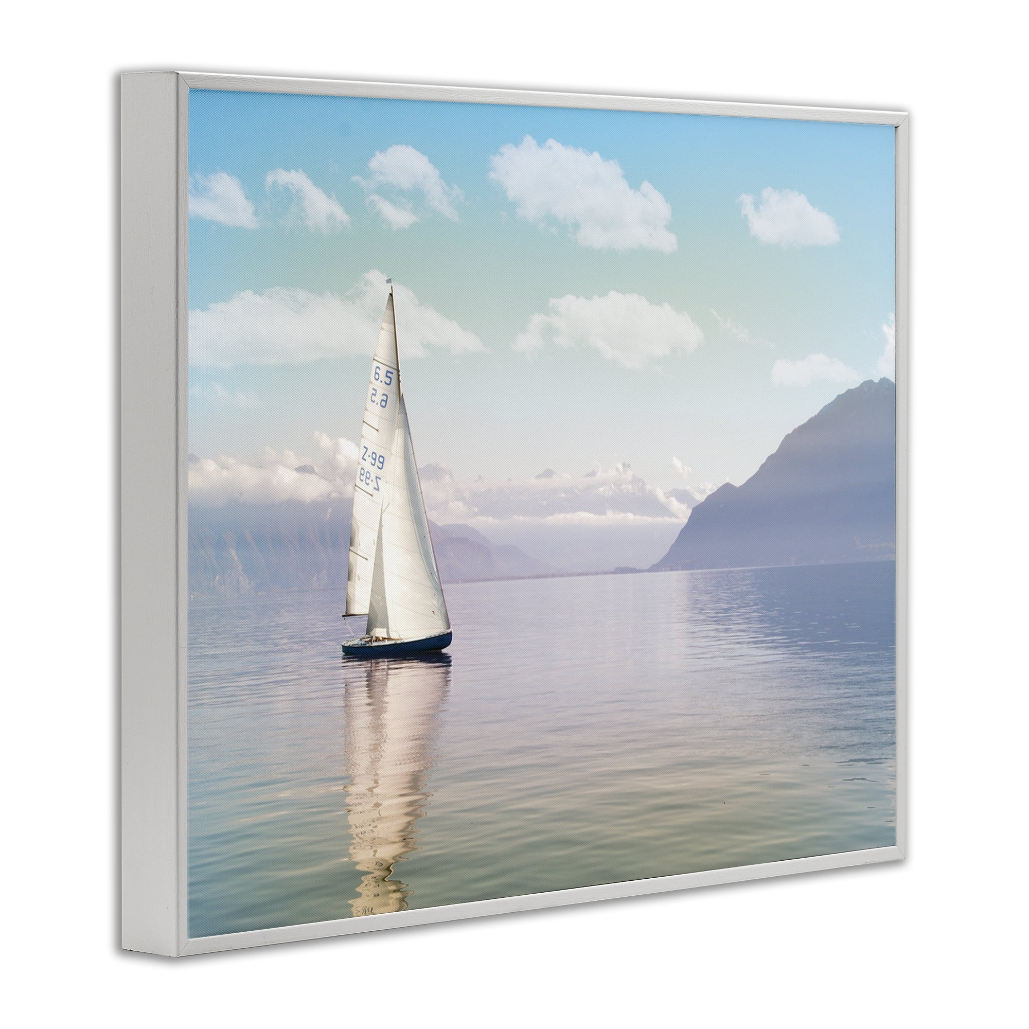 Stupell Industries Ocean Sails Lounging White Framed Giclee Art, design by Marcus Prime