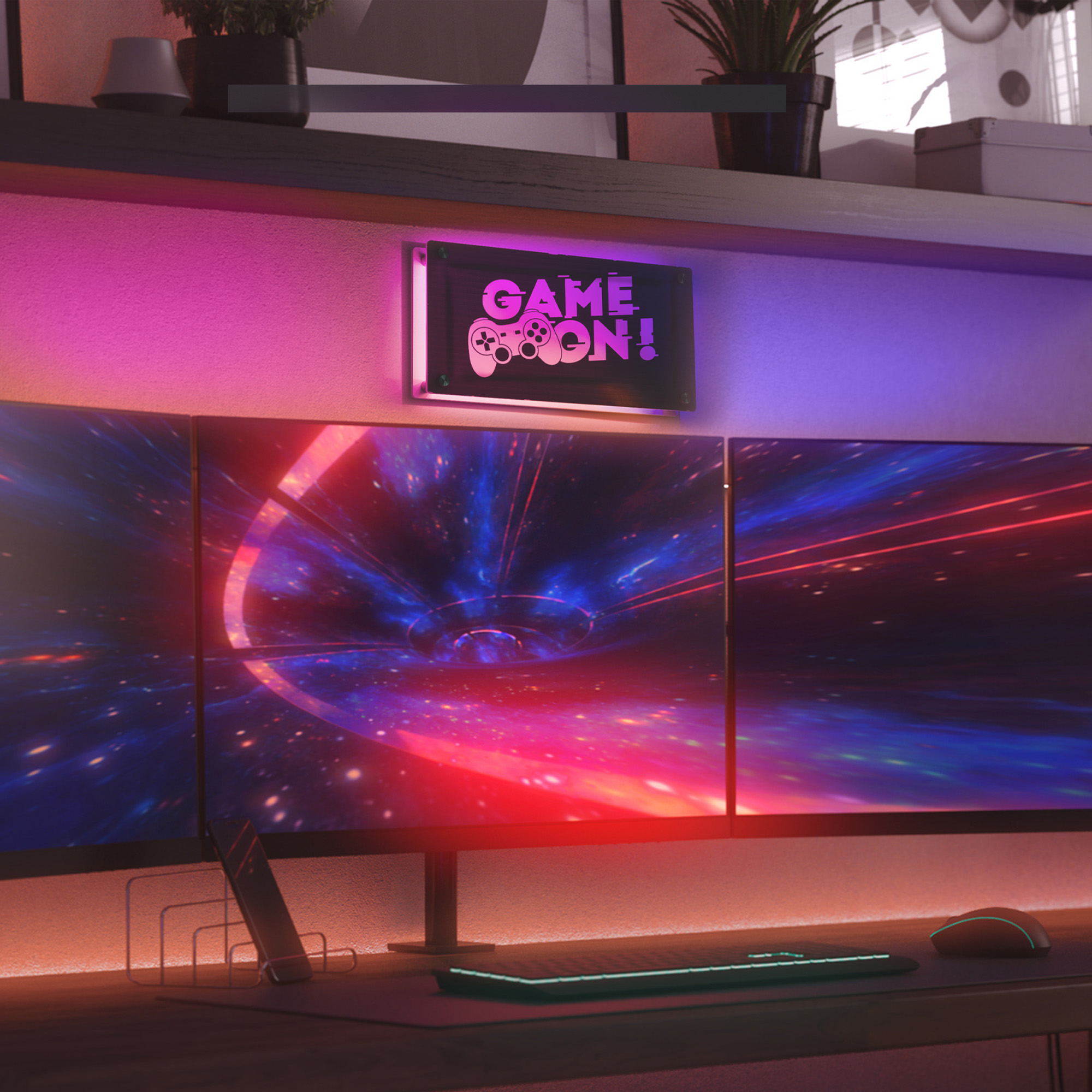 BrightSide "Game On!" RGBIC Wall Mounted Neon Sign photo 6