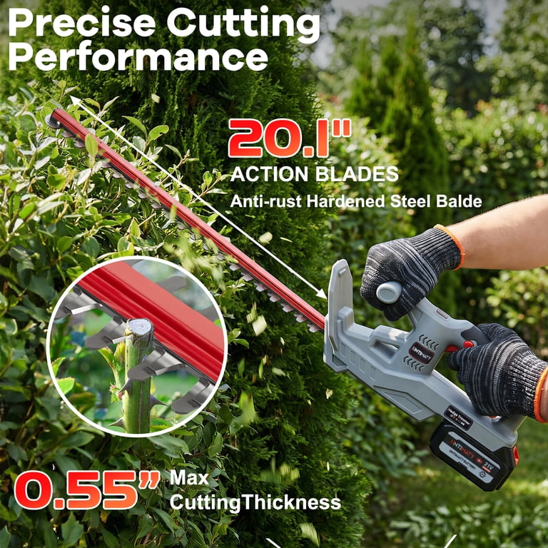 UNTIMATY 21V Cordless Hedge Trimmer, 20" Dual-Action Blade photo 2