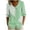 Green, variant on Womens Striped Peter Pan Collar Blouse 3/4 Sleeve Button Front Mixed Stripe Relaxed Fit Casual Spring Summer Lightweight Breathable Woven Top