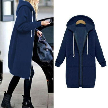 The North Face Fleece Parka - Women Long Sleeve Zipper Sherpa Sweatshirt Soft Fleece Pullover Zipper Outwear Coat Tops Parka Casual Winter Cardigan Jacket with Pockets
