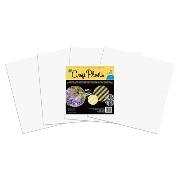 Grafix de plástico Craft, 0,010 pulgadas, color blanco, 23 x 30 cm, 25 hojas