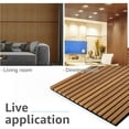 thumbnail image 5 of White Oak Wood Slat Wall Panels, 2-Pack 3D Fluted Acoustic Sound Absorbing Panels for Wall and Ceiling, Natural Wood Finish Fully Wrapped Edges, 5 of 6