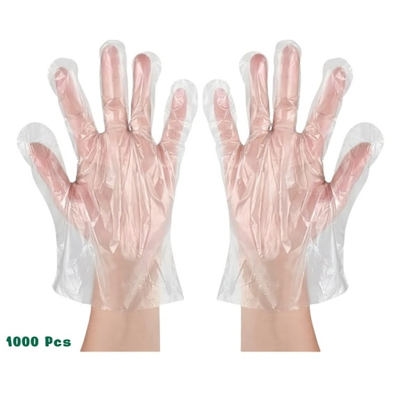 Disposable Food Prep Gloves, 1000Pcs Disposable Transparent Barbecue Gloves Work for Food Service Gloves,Cooking, Cleaning, Hair Coloring, Painting, BBQ, Food Handling, One Size Fits Most