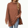 thumbnail image 2 of Towmus Women's Fall Sweatshirts Tunic Tops for Women Womens Turtleneck Oversized Long Sweater Dress Green Sweater, 2 of 6