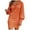 Orange, variant on Lovskoo Sweater Dress for Women Medium Length Sweater Skirt with Lapel Lantern Sleeves Knitted Solid Color Long Skirt Orange