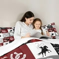 thumbnail image 4 of Manfei Western Cowboy 7 Pieces Bedding Comforter Set,Rustic Farmhouse Cabin Full Bedding Set,Patchwork Geometric Plaid Fitted Sheet Flat Sheet For Boys Teens,Luxury Bedroom Decor, 4 of 8