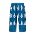 thumbnail image 3 of WTOBBY Women's Trendy Floral Design Elastic Waist Casual Bermuda Shorts with Side Pockets, Stylish and Versatile for Exercise or Social Events,Sky Blue M, 3 of 4