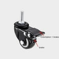 thumbnail image 6 of Gamvdout 1.5 Inch Polyurethane casters with M8 M10 Thread Stem 360 Degree Rotating Swivel Caster with Brakes Hardware Accessories Office Chair Caster Quiet I (Brake M1, 6 of 8