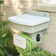 Brylanehome Outdoor Garden Sink With Hose Holder, White Reel Potting