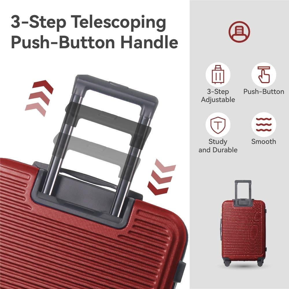 3-Piece Hardshell Luggage Set with TSA Lock, Lightweight ABS Spinner Suitcases (20/24/28in)