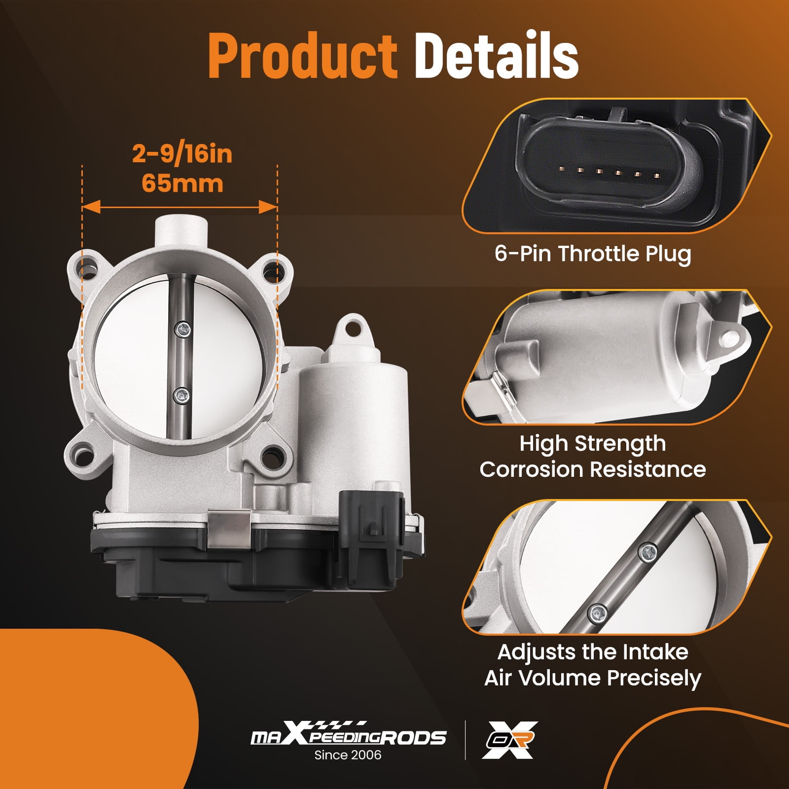 maXpeedingrods Electronic Throttle Body for Chrysler 200 2015-2017, for Jeep Cherokee Compass Renegade 2014-2018, for Dodge Dart, for Fiat 500X, for Ram Promaster City, 4891970AB 4891970AC 04891970AB