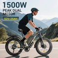thumbnail image 2 of 52V25Ah Battery,3000W(Peak) Motor 190NM Electric Bike SMLRO MX500 for Adults,24" Fat Tire All-Terrain Electric Bicycle for Adult, Max 37MPH Ebike,7-Speed UL2849, 2 of 9