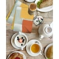 thumbnail image 4 of Teal Yellow Kitchen Dish Towels for Drying Dishes Set of 4, Orange Oil Painting Modern Abstract Geometric Waffle Weave Microfiber Hand Tea Bathroom Towels Quick Dry & Absorbent Towel 15.7x23.6, 4 of 7