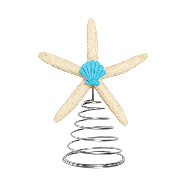 Adorno de estrella de resina coleccionable para la parte superior del árbol de Navidad, acento de temporada Caparazón