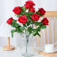 thumbnail image 2 of nipocaio Red Rose Artificial Flower Bouquet decoration (43cm), 2 of 5