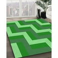 thumbnail image 3 of Ahgly Company Machine Washable Indoor Square Transitional Neon Green Area Rugs, 6' Square, 3 of 7