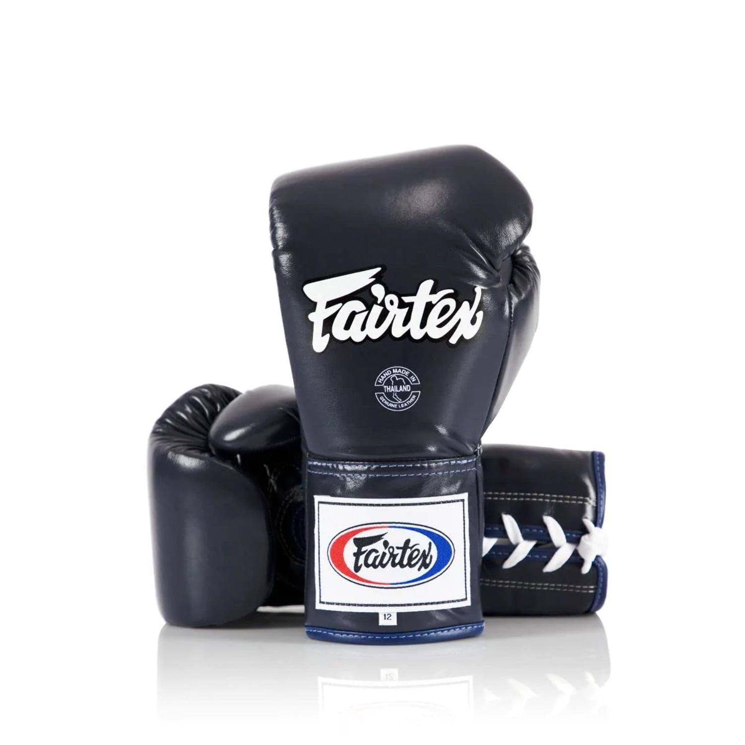 Fairtex BGL6 Pro Leather Laced Competition Gloves - Locked Thumb for Muay Thai and Boxing