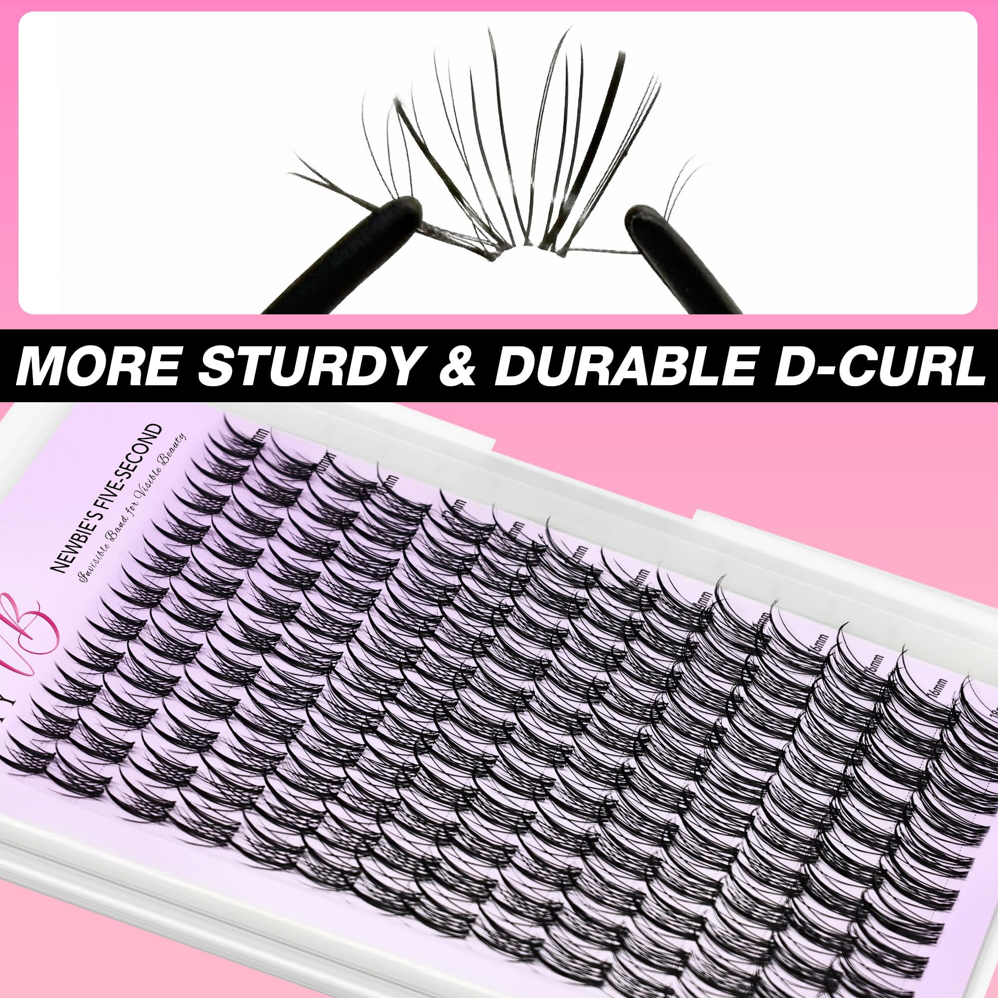 VEYESBEAUTY Sylph Wispy Lash Clusters – Flirty Layered Volume Lashes with Invisible Band, Lightweight & Reusable Lash Kit