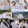 thumbnail image 5 of Purple Flowers Cooling Blanket, Lightweight Breathable Summer Throw Blanket with Double Sided Cold Effect,Botanical Floral Vintage Wildflower Picnic Beach Blankets Bed Sheet for Hot Sleepers 50"x60", 5 of 8