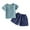 Navy, variant on Kid Girl Pajamas Set Solid Crewneck Pullover Top Girls Casual Pajamas Set Cute Pjs For Girls 4-5 Years