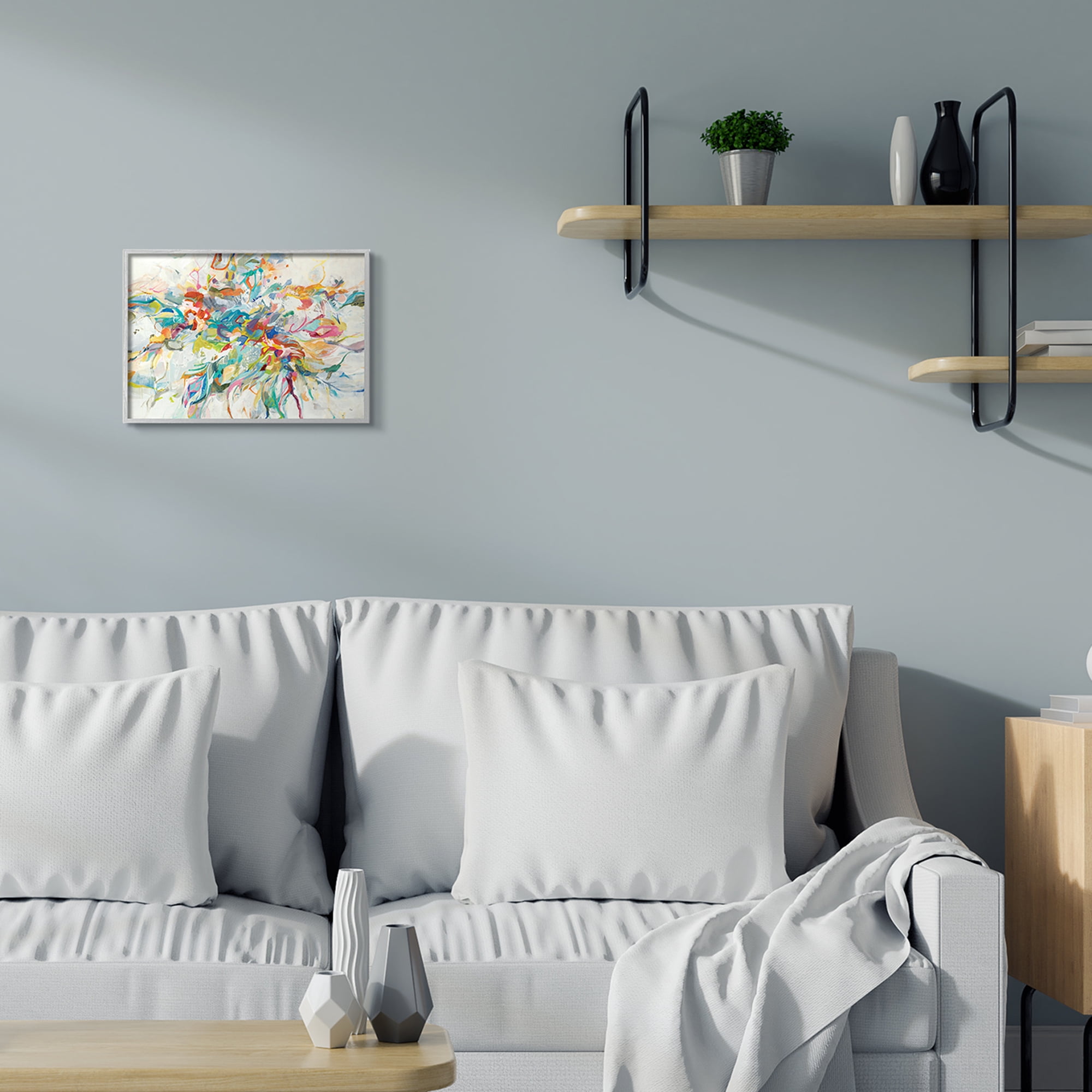 Stupell Industries Exciting Tropical Shapes Abstraction Blue Red Pop,11 x 14,Designed by Lisa Ridgers