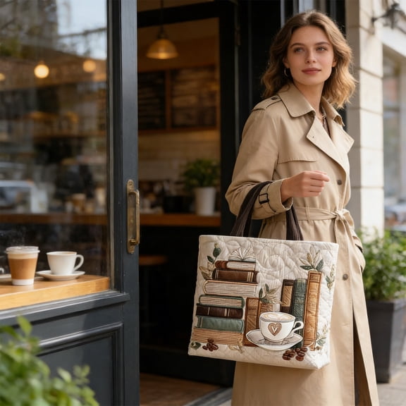 Large Printed Canvas Tote Bag for Women, Heavy Duty Shoulder Bag with Zipper, Reusable Washable Grocery Tote, Extra Large Book Bag for College Work Travel