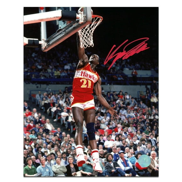 Dominique Wilkins Atlanta Hawks Autographié Basket-Ball 8x10 Photo