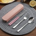 thumbnail image 2 of 3Pcs Portable Fork Spoon Chopstick Tableware Travel Camping Cutlery Set with Box Kitchen Tool, 2 of 6