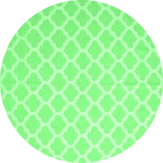 Ahgly Company Indoor Round Trellis Emerald Green Modern Area Rugs, 4' Round