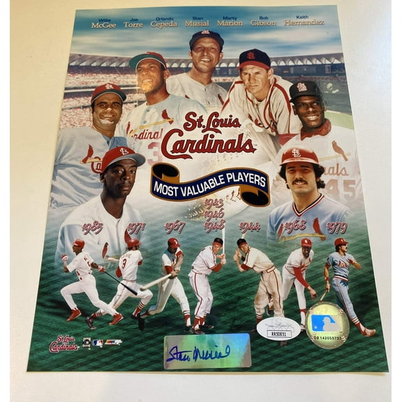 Stan Musial Signed Autographed St. Louis Cardinals MVP Players 8X10 Photo JSA