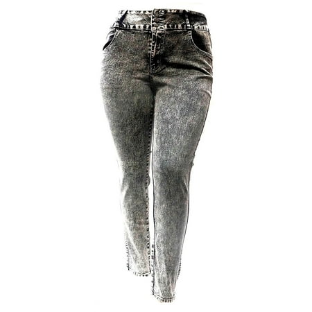 Jack David Stretchy BLACK denim jeans HIGH WAIST WOMENS PLUS SIZE pants SKINNY LEG