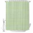 thumbnail image 2 of Sage Green Waterproof Fabric Shower Curtain,Grid Checkered Plaid Gingham Lattice Trellis Waterproof Fabric Shower Curtain for Bathroom Curtains Bathtubs Shower Curtains with 12 Hooks Stall 54x78in, 2 of 8