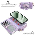 thumbnail image 4 of Allytechgroup For Google Pixel 8 Pro Wallet Case with Credit Card Slot Cash Slot, Support Wireless Charging Magnetic Closure Heavy Duty PU Leather Protective Case Cover with Wrist Strap, Purple, 4 of 12