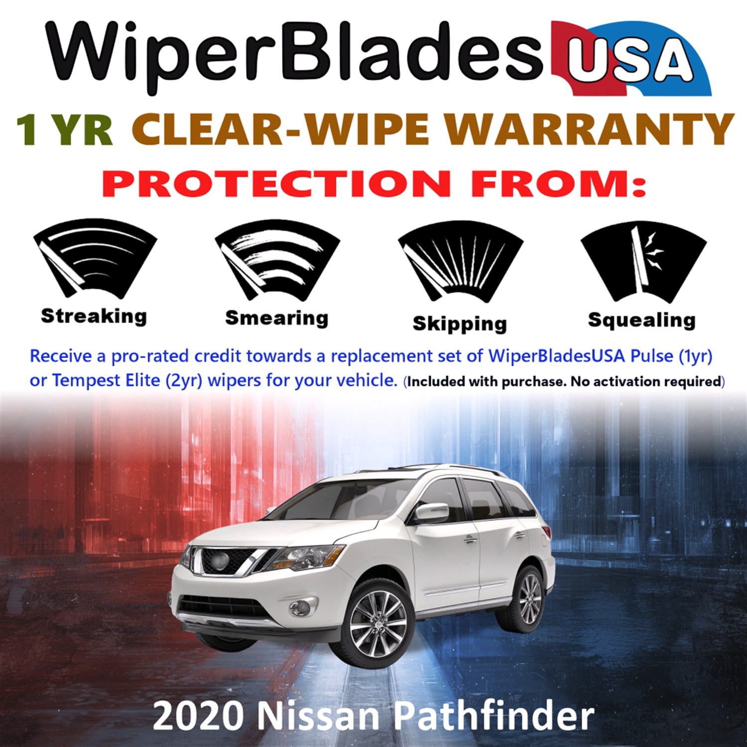 2020 Nissan Pathfinder Beam Wiper Blades Wipers WBUSA (Set of 2)
