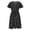 Black, variant on ZHOGXU Classic Floral Polka Print Midi Dresses For Women Short Sleeve V Neck Loose Fit Dresses Elegant,Vacation