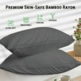thumbnail image 3 of GOGREEN Bamboo Waterproof Pillow Protector, Breathable Pillow Cover, Cooling Pillow Case Protector with Zipper, Super Soft Terry Pillow Case Cover with Zipper (2 Packs, Queen 20"x30", Dark Grey), 3 of 8