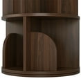 thumbnail image 5 of Yowos Rotating Bookshelf, 5 Tier Small Bookcase Corner Display Shelf for Small Space Wood Narrow Book Shelf Organizer for Living Room, Walnut, 5 of 8