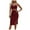 Red Womens Summer Dress, variant on USSUMA Sundress for Women Beach Vacation Sexy Cut Out Tie Knot Slit Long Bodycon Midi Summer Dresses for Women Casual V-Neck Sleeveless Spaghetti Strap Cami Hollow Out Plus Size Party Sun Dresses