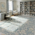 thumbnail image 3 of ATHOPE Floral 8x10 Area Rug, Machine Washable Rugs Soft Non Slip Low Pile Rugs for Living Room Bedroom Nursery Kitchen Dining Room Indoor, Large Floral Print Pattern Carpet, Blue, 3 of 8