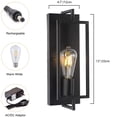 thumbnail image 3 of FSLIVING Battery Operated Industrial Black Metal Wall Sconces 2 Packs Rechargeable, 3 of 8