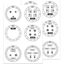 12 Pcs Stove Dials Stickers for Burner Cook Top Hob Cooker Top Oven Replacement Adhesive knob Symbols Electric Range Knob Kit Decals for Identify The Burners