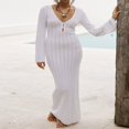 thumbnail image 2 of Contrast Color Women‘s Long Knit Dress, 2 of 7