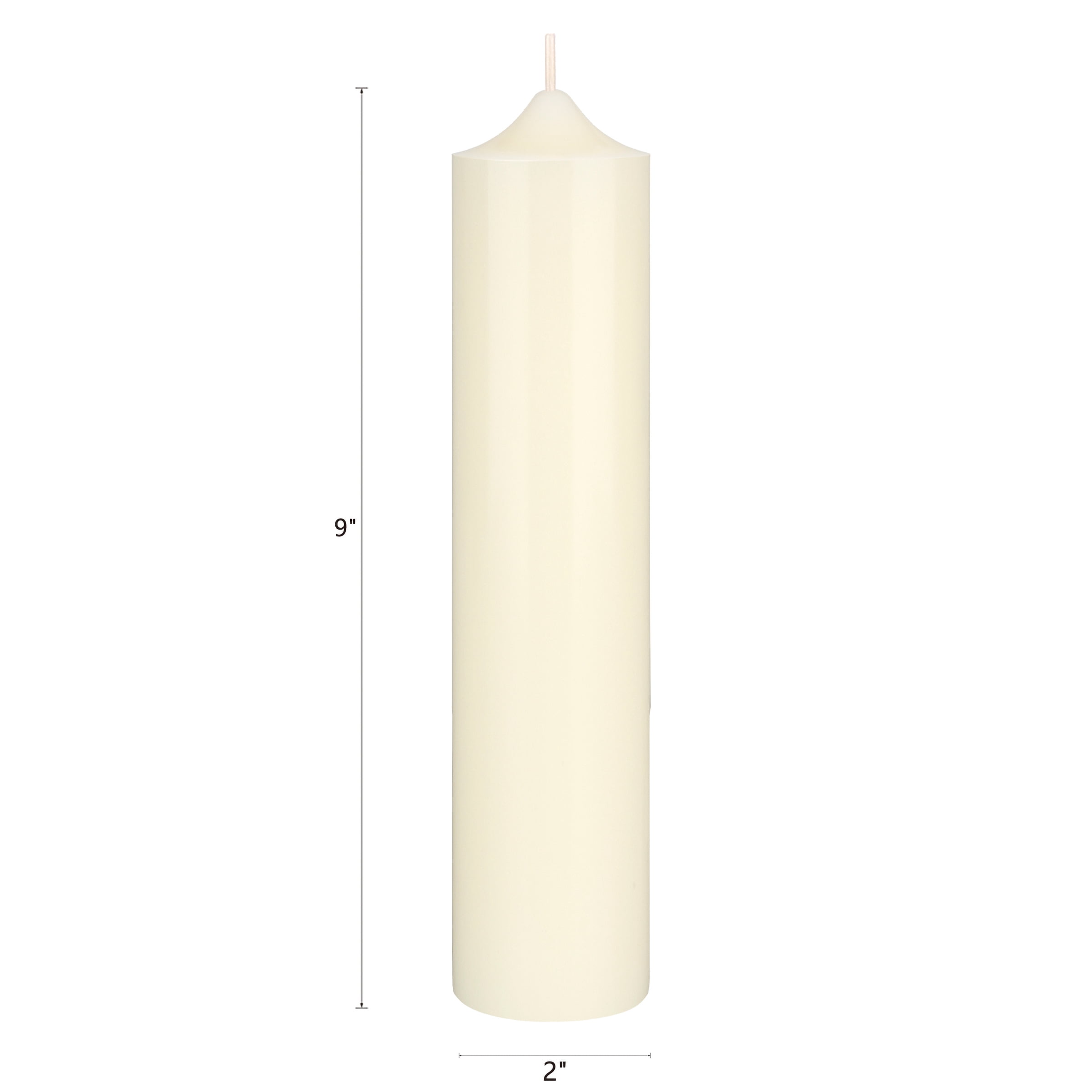 Mega Candles 6 pcs Unscented Ivory Dome Top Round Pillar Candle, Hand Poured Premium Wax Candles 2 Inch x 9 Inch, Home Décor, Wedding Receptions, Baby Showers, Birthdays, Celebrations, Party & More