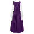 thumbnail image 4 of Womens Halloween Costumes 2024 Cosplay Gothic Dresses Women's Solid Color Dress Belted Waist Square Collar Two-piece Cos Dress, 4 of 4