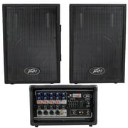 Peavey PV5300 200 Watt 5 ch. Powered Mixer w/ 5-Band EQ+2) Peavey PVi10 Speakers